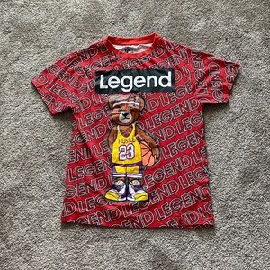 Trouble Maker by David Legend 23 Bear Graphic T-Shirt Red SIZE M Boys